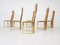 High Back Dining Chairs in Travertine and Gold by Alain Delon, France, 1980s, Set of 5 2