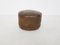 Small Brown Leather Patchwork Ottoman or Pouf, 1970s 1
