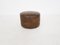 Small Brown Leather Patchwork Ottoman or Pouf, 1970s 2