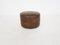 Small Brown Leather Patchwork Ottoman or Pouf, 1970s, Imagen 2