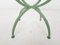 Art Deco Green Round Metal and Glass Side Table, France, 1930s, Image 10