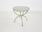 Art Deco Green Round Metal and Glass Side Table, France, 1930s, Image 4