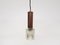 Small Wood and Glass Pendant Lamp, 1960s 1