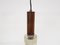 Small Wood and Glass Pendant Lamp, 1960s 7