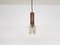 Small Wood and Glass Pendant Lamp, 1960s 4