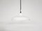Industrielle weiße Emaille Deckenlampe, 1960er 1