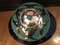 Art Deco Tischlampe aus Messing in Weichgrün 8