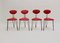 Red Lounge Chairs by Günter Talos, 1950s, Set of 4 2