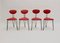 Red Lounge Chairs by Günter Talos, 1950s, Set of 4, Image 2