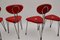 Red Lounge Chairs by Günter Talos, 1950s, Set of 4 8