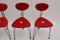Red Lounge Chairs by Günter Talos, 1950s, Set of 4, Image 4