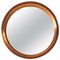 Espejo danés redondo de cobre con luz de fondo, años 60, Imagen 1