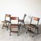 Mid-Century Black Painted Iron and Wood Folding Chairs, 1950s, Set of 4 1
