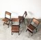 Mid-Century Black Painted Iron and Wood Folding Chairs, 1950s, Set of 4, Image 2