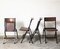 Mid-Century Black Painted Iron and Wood Folding Chairs, 1950s, Set of 4 8