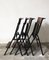 Mid-Century Black Painted Iron and Wood Folding Chairs, 1950s, Set of 4 10