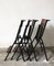 Mid-Century Black Painted Iron and Wood Folding Chairs, 1950s, Set of 4, Image 10