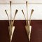 Italienische Mid-Century Messing Wandlampen mit 3 Leuchten, 1950er, 4er Set 1