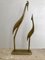 Mid-Century Brass Pair of Herons Sculpture on Pedestal, 1960s, Image 3