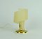 Small Mid-Century Brass and Plastic Table Lamp, 1950s, Image 7