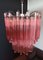 Murano Glass Chandelier with 107 Pink Triedri, 1970s 6