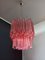 Lampadario in vetro di Murano con 107 Triedri rosa, anni '70, Immagine 5