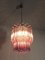 Murano Glass Chandelier with 107 Pink Triedri, 1970s 8