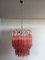 Murano Glass Chandelier with 107 Pink Triedri, 1970s 2