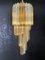 Murano Glass Chandelier with 54 Transparent and Amber Quadriedri, 1982 1
