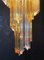 Murano Glass Chandelier with 54 Transparent and Amber Quadriedri, 1982 8