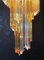 Murano Glass Chandelier with 54 Transparent and Amber Quadriedri, 1982, Image 8