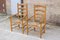 Vintage English Elm and Straw Ladder Back Lounge Chairs, 1940s, Set of 2, Image 3