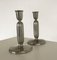 Fully Restored Art Deco Pewter Candleholders by Just Andersen, 1930s, Set of 3 3