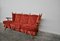 Vintage Sofas und Sessel aus Chenille Stoff mit Schaukelstuhl, Italien, 3er Set 3