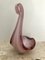 Italienische Schwan Skulptur aus Muranoglas in Violett & Violett, 1960er 3