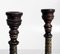Schwedische Kerzenhalter aus Geschnitztem Holz, Lack & Vergoldet, 1800er, 2er Set 2