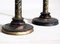 Schwedische Kerzenhalter aus Geschnitztem Holz, Lack & Vergoldet, 1800er, 2er Set 4