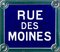 Panneau de Rue Paris 19ème Siècle en Email Rue Des Moines 1