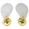 Shell Shaped Brass and Glass Wall Lamps, 1980s, Set of 2, Image 1