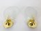 Shell Shaped Brass and Glass Wall Lamps, 1980s, Set of 2, Image 2