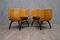 Poplar Wood and Brown Velvet Benches, 1940s, Set of 2 9