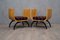 Bancs en Peuplier et Velours Marron, 1940s, Set de 2 4