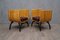 Poplar Wood and Brown Velvet Benches, 1940s, Set of 2 1