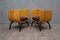 Poplar Wood and Brown Velvet Benches, 1940s, Set of 2, Image 1