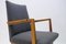 Mid-Century Modern Wood Armchair in Grey Fabric, Germany, 1950s 6