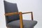 Mid-Century Modern Wood Armchair in Grey Fabric, Germany, 1950s, Image 6