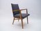 Fauteuil Mid-Century Moderne en Bois Tissu Gris, Allemagne, 1950s 2