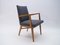Mid-Century Modern Wood Armchair in Grey Fabric, Germany, 1950s 2