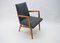 Mid-Century Modern Wood Armchair in Grey Fabric, Germany, 1950s 5