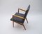 Mid-Century Modern Wood Armchair in Grey Fabric, Germany, 1950s, Image 11